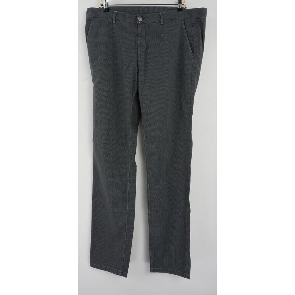 Alessandro Dell-Acqua Men's 42 x 35 Gray Black‎ Micro Houndstooth Chino Pants